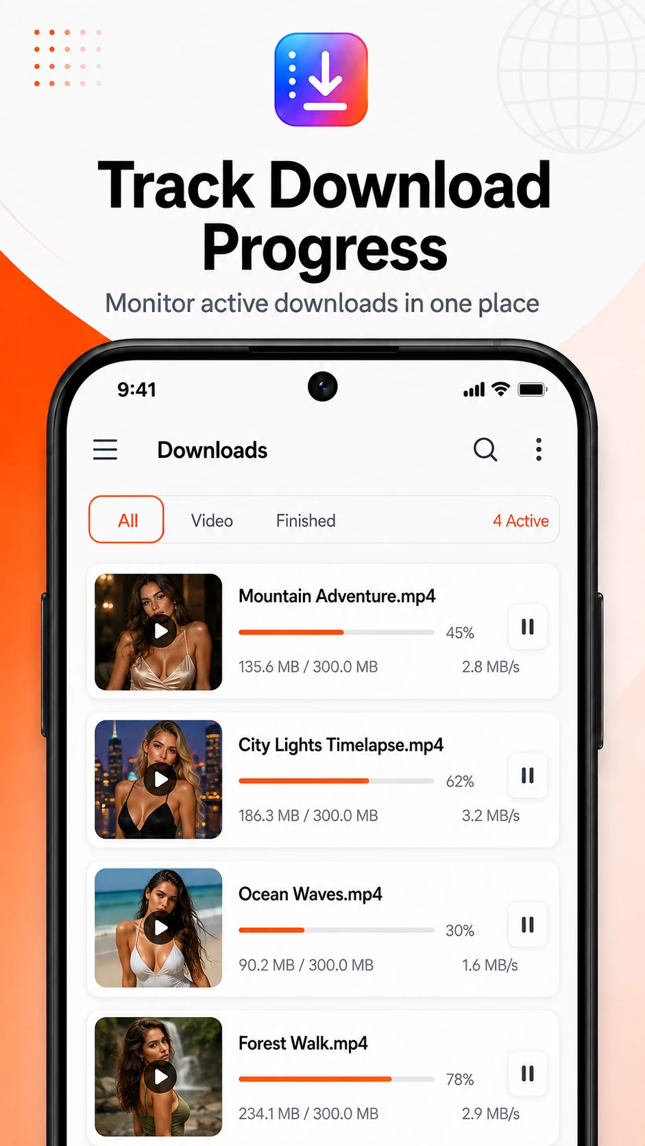 Download progress screen